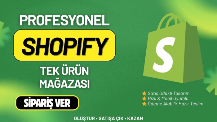 tek ürün odaklı satışa hazır Shopify mağazası kurarım