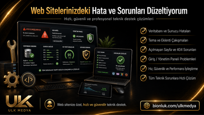 web sitelerinizde ki hataları sorunları düzeltebilirim
