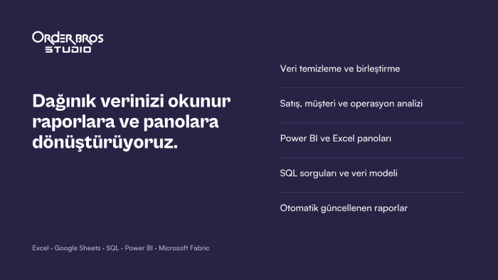 verilerinizi Power BI ve Excel ile rapora dönüştürürüm