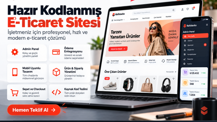 işletmenize özel e-ticaret sitesi oluşturabilirim