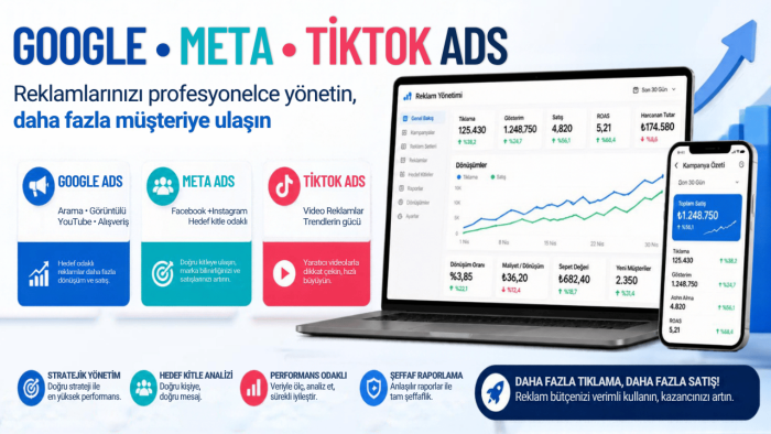 işletmeniz için Google ve Meta reklamlarını kurar yönetirim