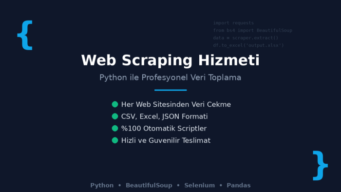 Python ile web sitelerinden veri çekip düzenlerim