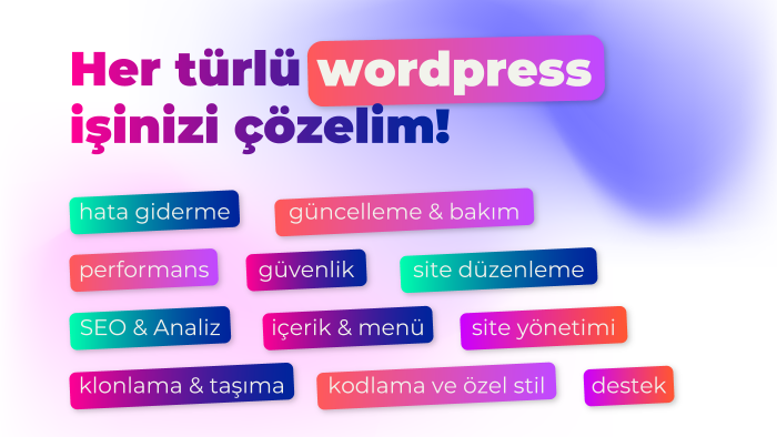 wordpress işlerinize yardımcı olurum