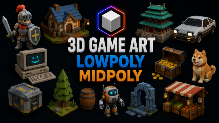 low ve mid poly 3D modelleme yaparım
