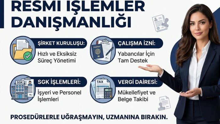 şirket işlemleri ve resmi süreç için danışmanlık yaparım