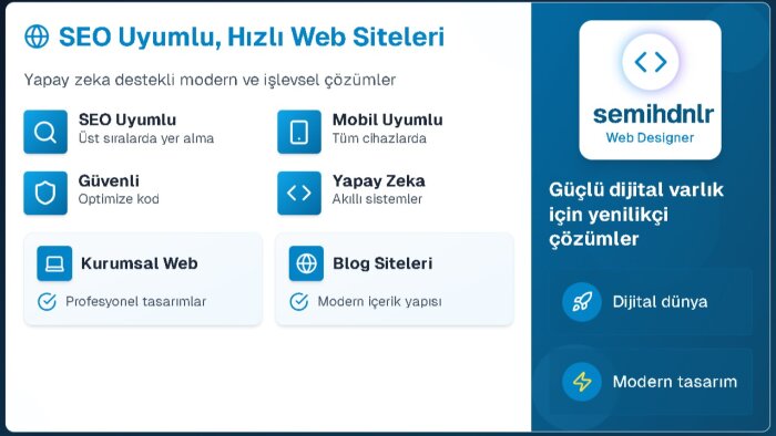 seo uyumlu web siteleri tasarlar ve kurulumunu yaparım