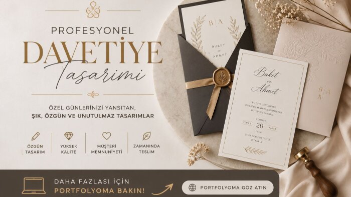 profesyonel davetiye tasarımı yaparım