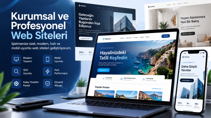 modern ve profesyonel kurumsal web siteleri geliştiririm