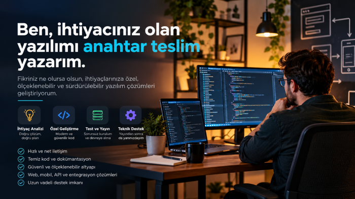 ihtiyacınız olan yazılımı anahtar teslim yazarım