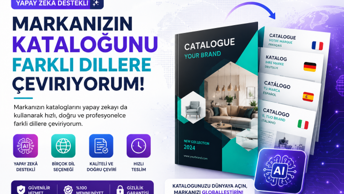 kataloglarınızı farklı dillere çevirebilirim