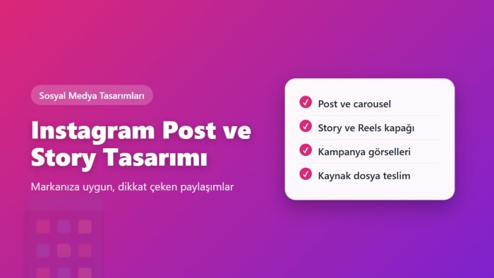 Instagram için post ve story tasarımı yaparım