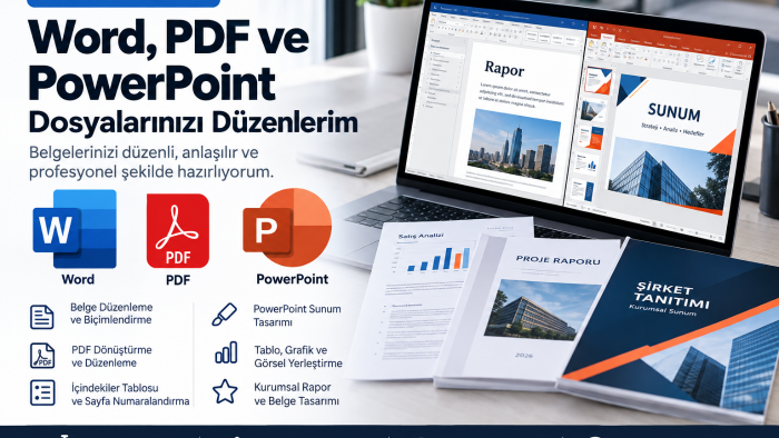 Word PDF ve PowerPoint dosyalarınızı düzenlerim