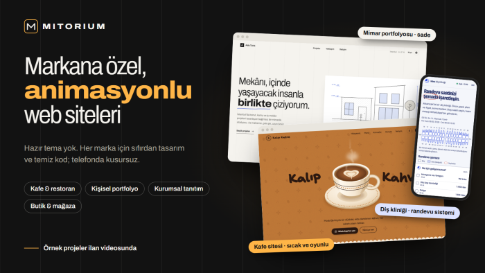 animasyonlu ve mobil uyumlu özel web sitesi yaparım