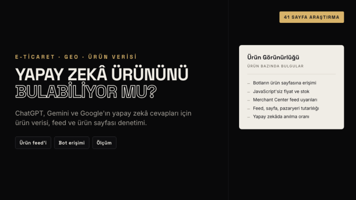 e-ticaret ürünlerini yapay zekâ aramasına hazırlarım