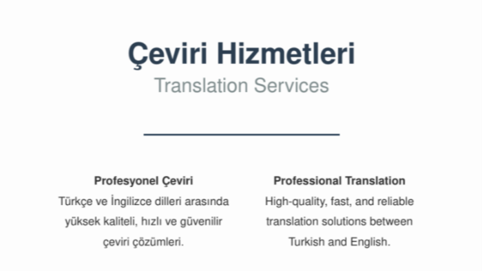 sizin için ingilizce çeviri yapabilirim