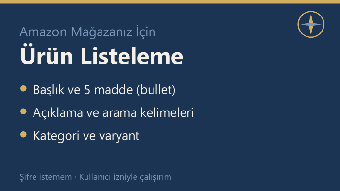 amazon ürün listelerinizi hazırlar ve düzenlerim