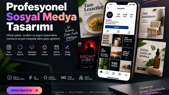 markanıza özel profesyonel sosyal medya postları tasarlarım