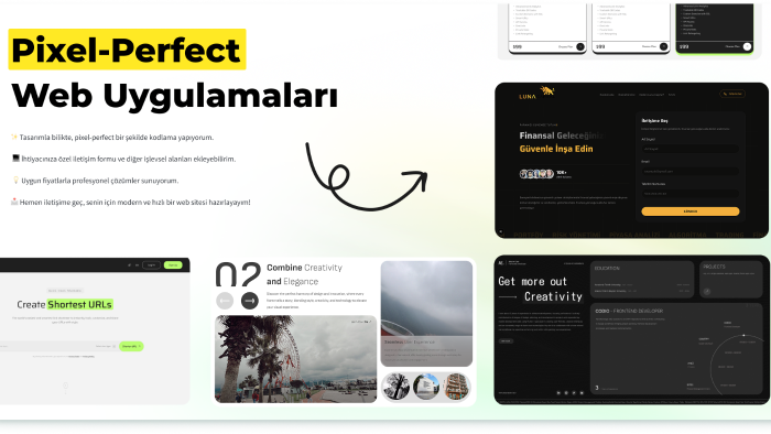 pixel-perfect tek sayfa web uygulamaları geliştiririm