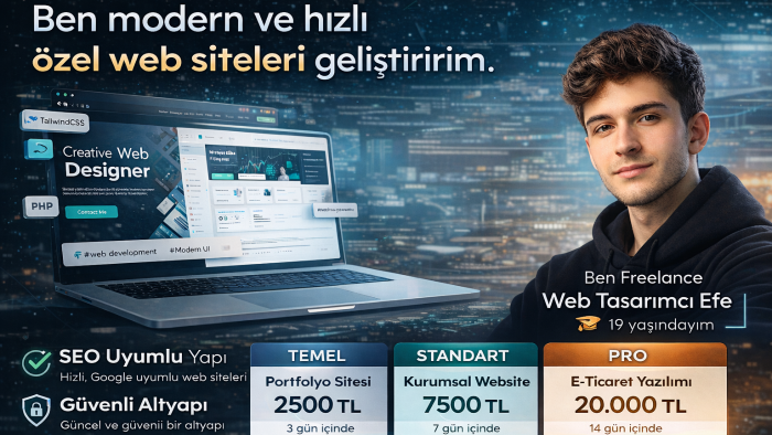 modern ve hızlı özel web siteleri geliştiririm