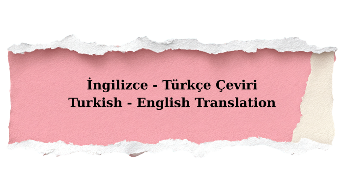 İngilizceye çeviriyorum