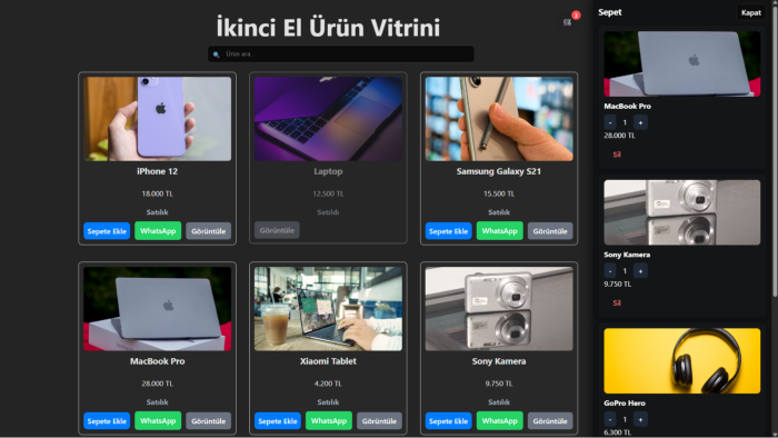 React tabanlı web uygulaması geliştiririm