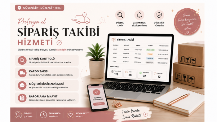 e-ticaret ve butiklerin sipariş takibini yapıyorum