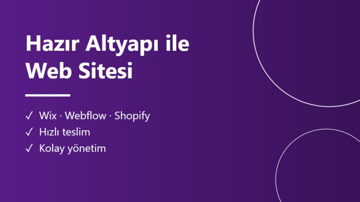 Wix, Webflow veya Shopify ile sitenizi hızlıca kurarım