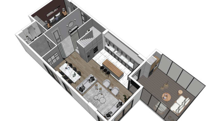 vaziyet-kat planı, 3d render, renkli kat planı yapabilirim