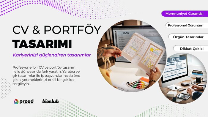 sizi öne çıkaran yaratıcı portföyler ve CV tasarlarım