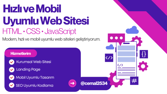 modern ve mobil uyumlu web siteleri yaparım