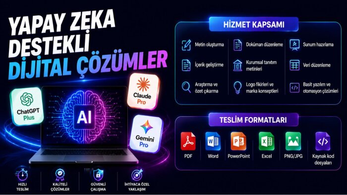 yapay zeka destekli dijital çözümler üretebilirim