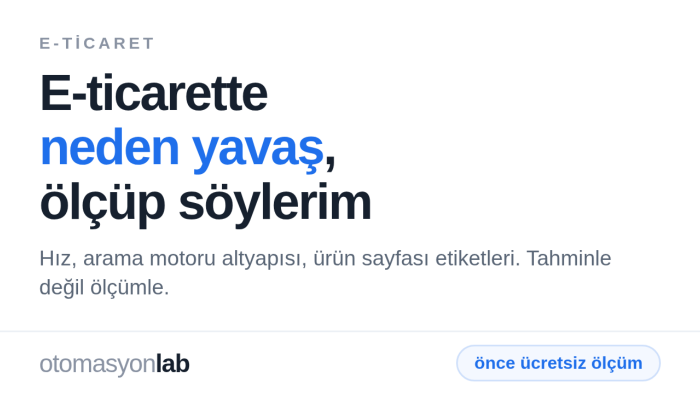 e-ticaret sitenizin hız ve teknik SEO sorunlarını düzeltirim