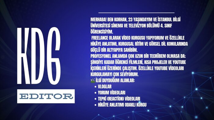 video kurgusu yaparım