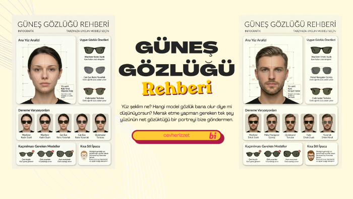 minimal ve şık tasarımlı güneş gözlüğü infografiği yaparım