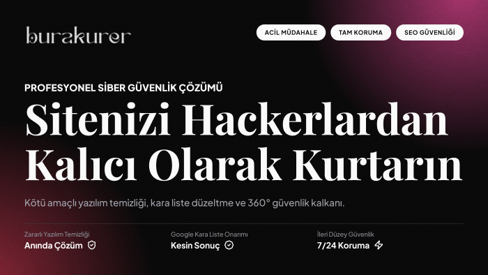 website virüs temizleme ve güvenlik işlemlerini yaparım