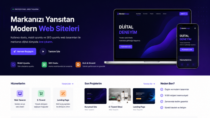 sizin için istediğiniz web sitenizi  tasarlayabilirim