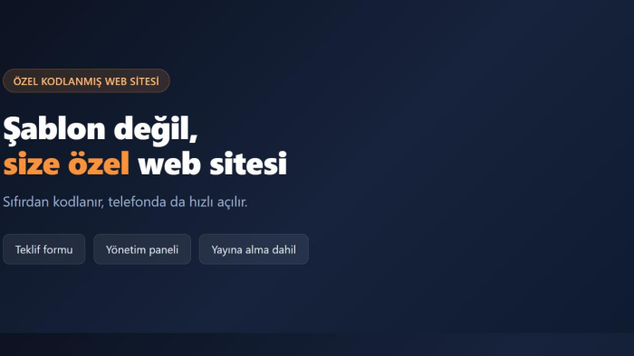 işletmeniz için sıfırdan web sitesi yaparım