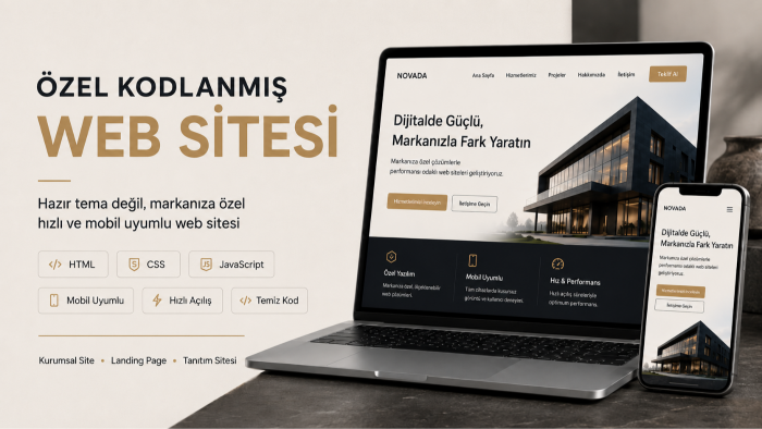 işletmeniz için özel kodlanmış kurumsal web site yaparım