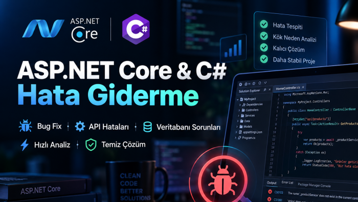 .NET ve web projelerinizde hata tespiti ve bug fix yaparım
