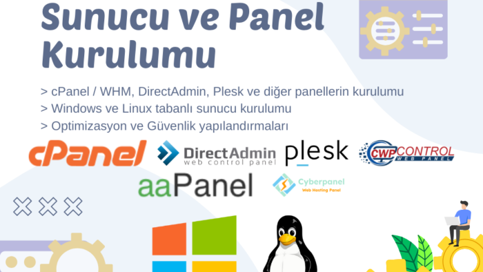 linux veya windows üzerine web sunucu paneli kurabilirim