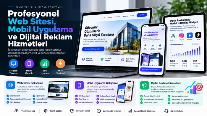 modern ve kullanıcı dostu web site ve uygulama geliştiririm
