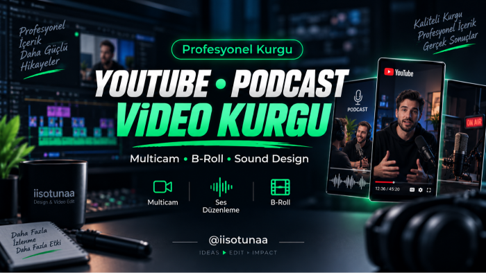 YouTube ve podcast videolarınızı profesyonel kurgularım