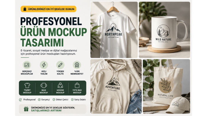 ürünlerinize özel profesyonel mockup tasarlarım