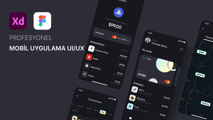 profesyonel olarak mobil UI/UX tasarımı yapıyorum