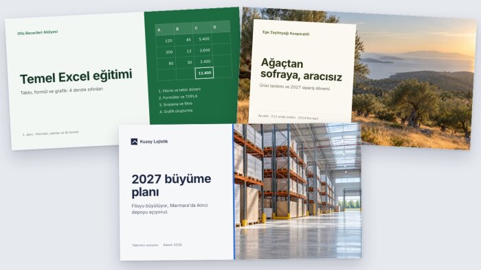 firma, eğitim ve yatırımcı sunumlarınızı hazırlarım