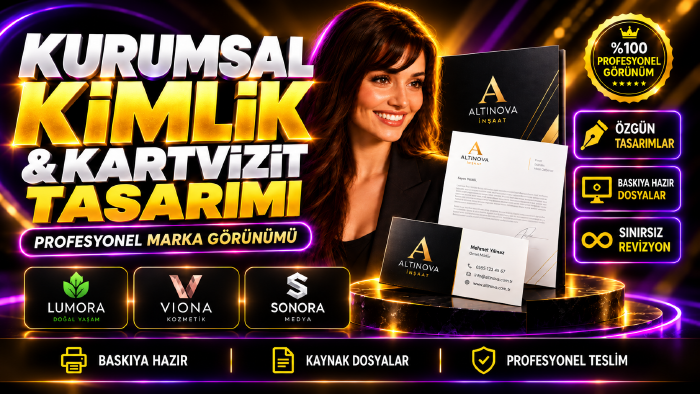 kurumsal kimlik ve kartvizit tasarlarım