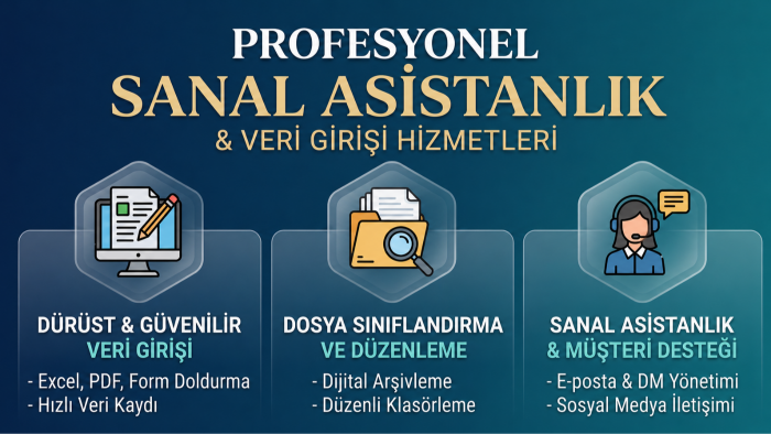 sanal asistanlık ve veri girişi işlerinizi yaparım