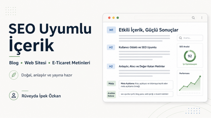 %100 SEO uyumlu özgün metin ve web sitesi içeriği yazarım