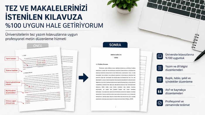 akademik belgelerinizi istenen kılavuza uygun hale getiririm