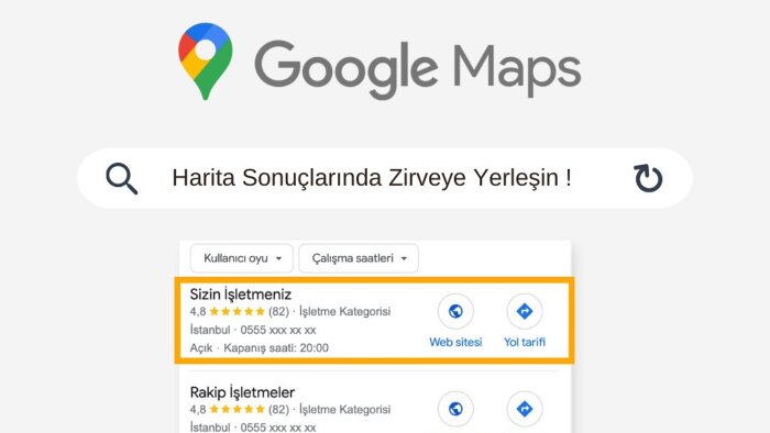 Google Haritalar Lokal SEO ile ön plana çıkmanızı sağlarım